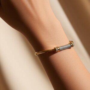 Bangle bar 18k Gold Plated two tons